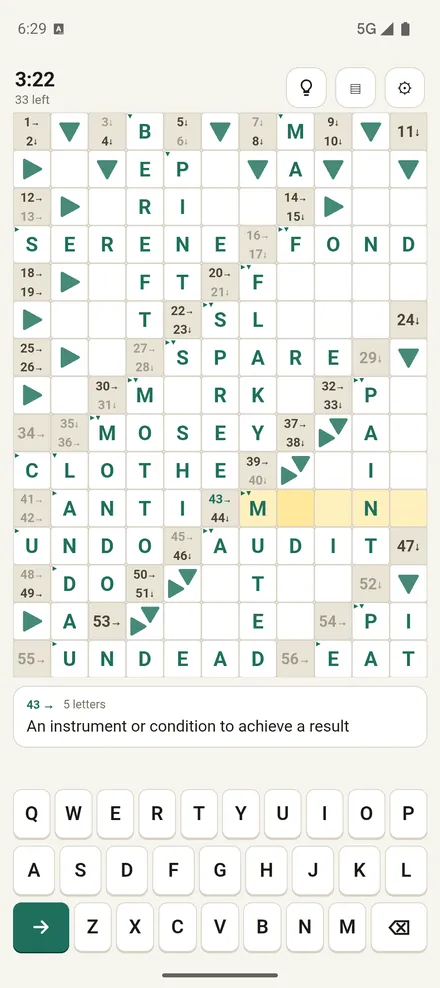 A fresh arrowword puzzle every day