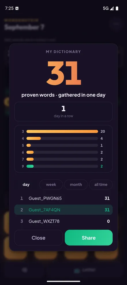 Every new word stays in your dictionary for good